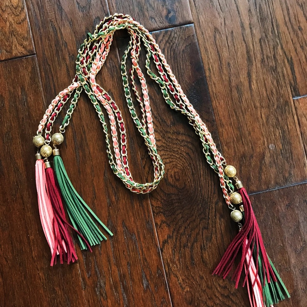 Suede/leather chain tassel belts!